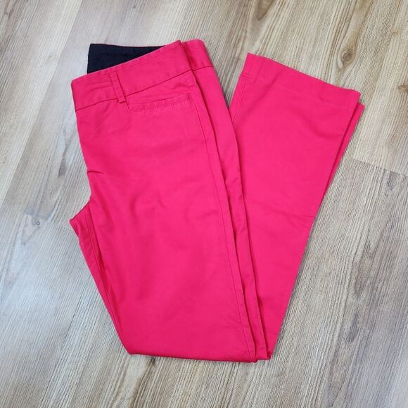 ☔️🐞Express Red Columnist Slim Flare Lowrise Pants Size 6 - Picture 2 of 10